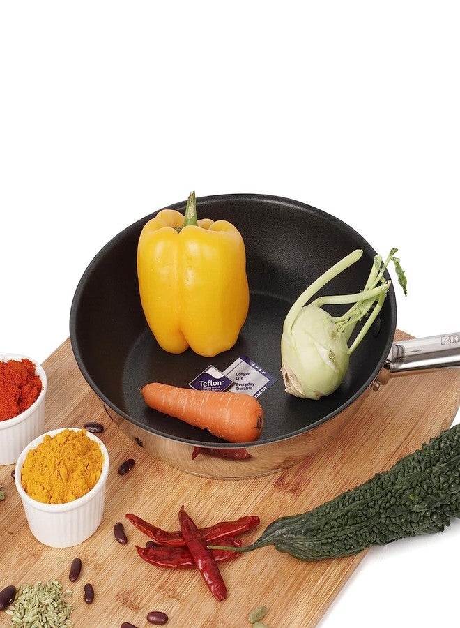 PRADEEP Stainless Steel Amico Non Stick Fry Pan 30CM/2.9Ltr| Induction Base|Omelette Pan|Gas&Induction Compatible|Scratch &Metal Spoon Friendly|Stainless Steel Stay Cool Handles - Image 5